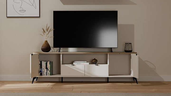 Elegant og bred TV-bænk, Kashmir-farvet