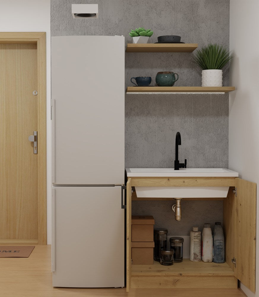 Underskab til vask, Bredde: 80 cm Dybde: 45,5 cm Højde: 82 cm, naturfarvet