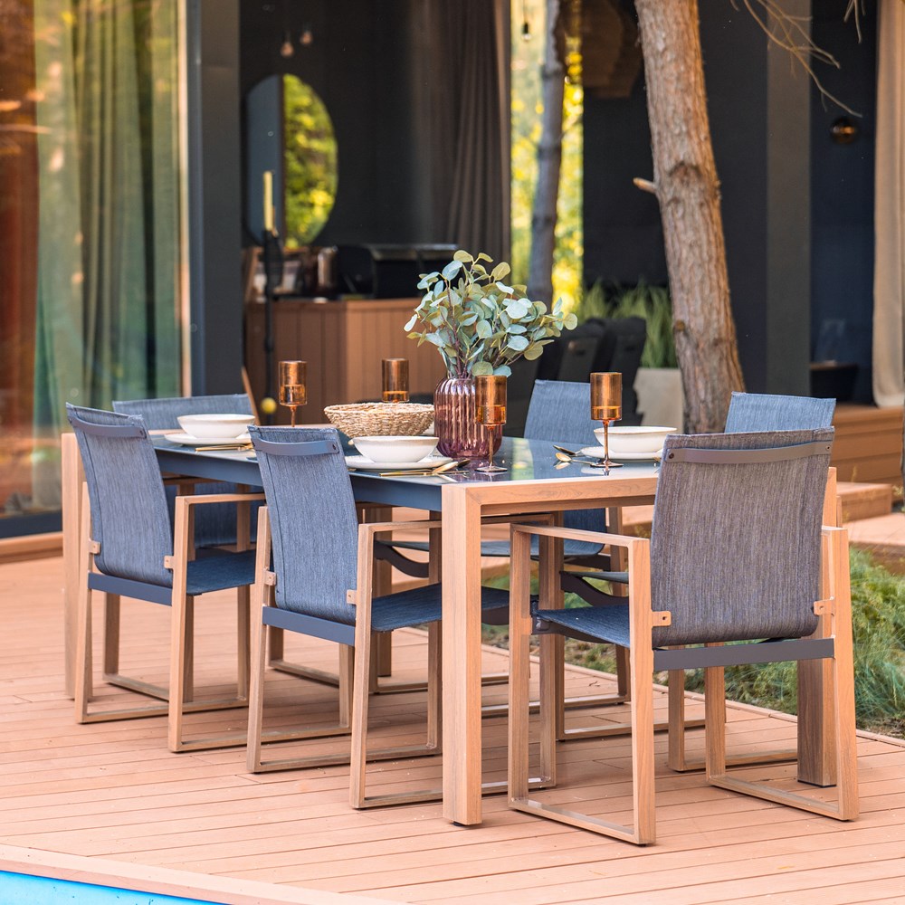 Elegant spisebordsæt til terrasse og have – 8 personer