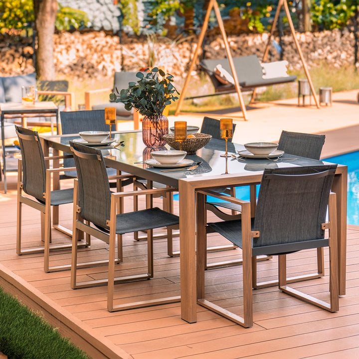 Elegant spisebordsæt til terrasse og have – 8 personer