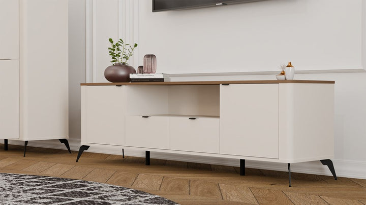 Elegant og bred TV-bænk, Kashmir-farvet