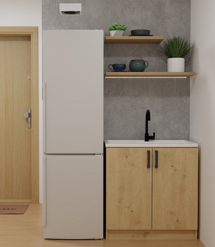 Underskab til vask, Bredde: 80 cm Dybde: 45,5 cm Højde: 82 cm, naturfarvet