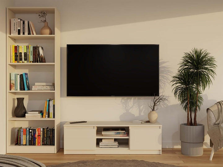 Moderne TV-bord / TV-skab, Dybde: 40 cm Bredde: 120 cm Højde: 36 cm, varm beige