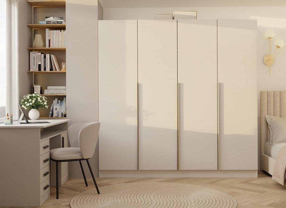 Stort klædeskab, Bredde: 200 cm Højde: 200 cm Dybde: 56,5 cm, Kashmir-beige