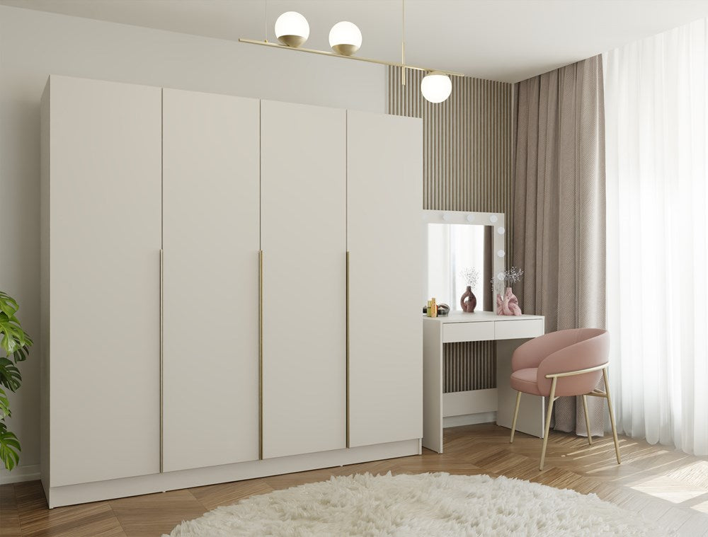 Stort klædeskab, Bredde: 200 cm Højde: 200 cm Dybde: 56,5 cm, Kashmir-beige