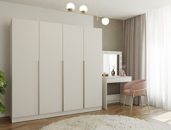 Stort klædeskab, Bredde: 200 cm Højde: 200 cm Dybde: 56,5 cm, Kashmir-beige