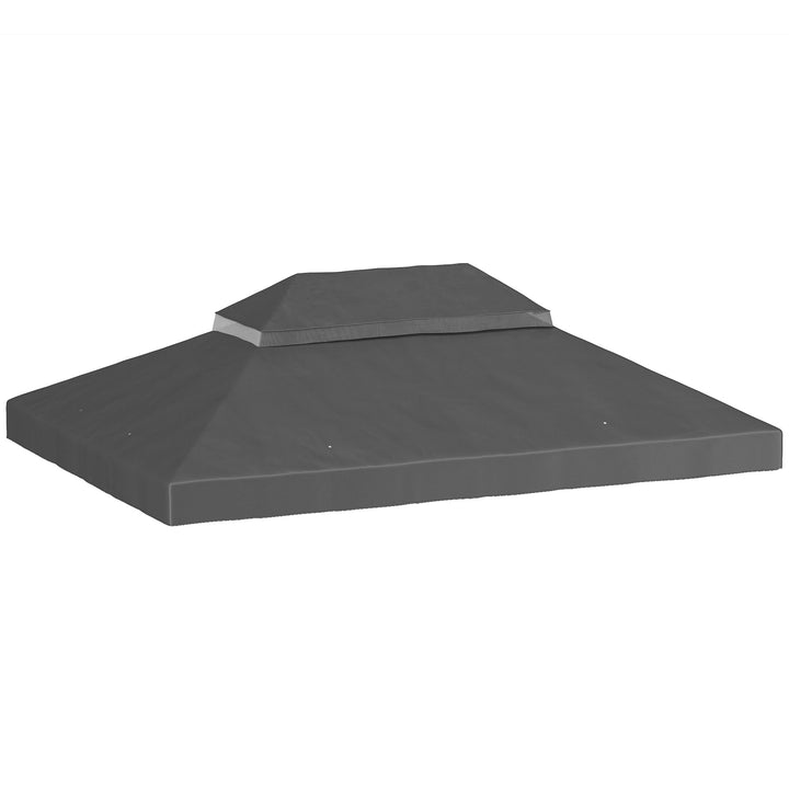 Pavillon-udskiftningstag, 3 x 4 m, udskiftningspresenning med drænhuller, polyester, solbeskyttelse, UPF30+, mørkegrå