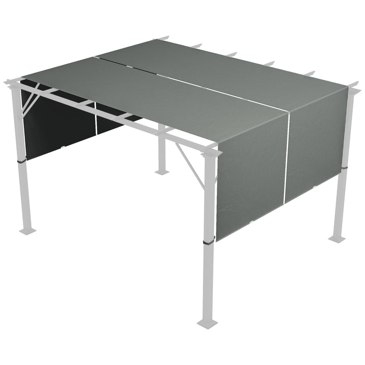 Udskiftningstag til pergola med UV-beskyttelse, solskærm til terrassetag til 3 x 3 m pavillon, mørkegrå