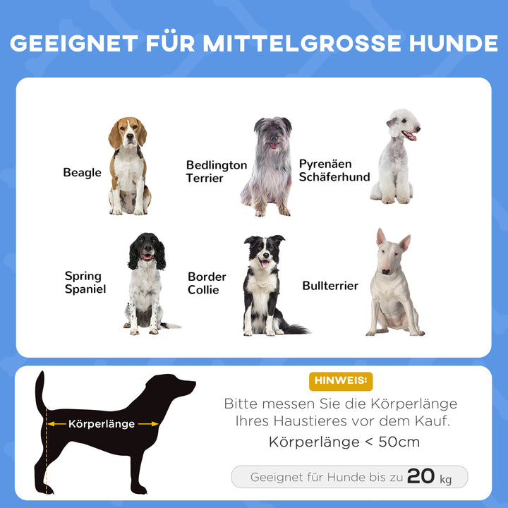Kæledyrsseng med baldakin, hundeseng, sammenklappelig, vejrbestandig, blå