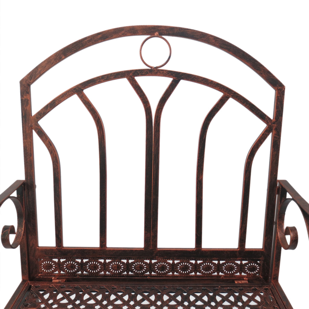 Gyngestol havestol, vintage design, 61 cm x 79 cm x 90 cm, brun + sort
