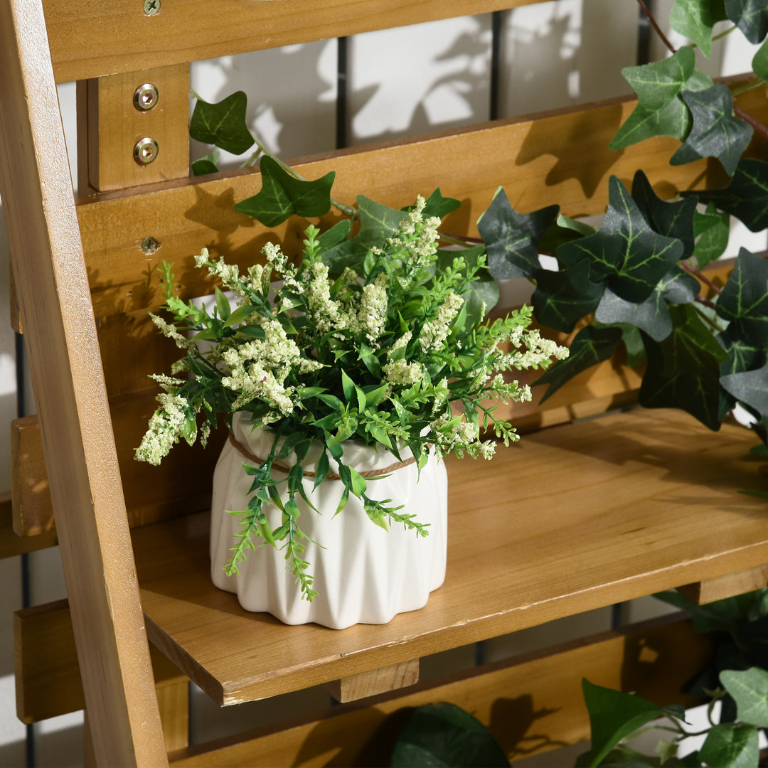 Højbed med 3 skuffer, inklusive espalier, vejrbestandig, massivt træ, 63 cm x 39 cm x 160 cm, natur