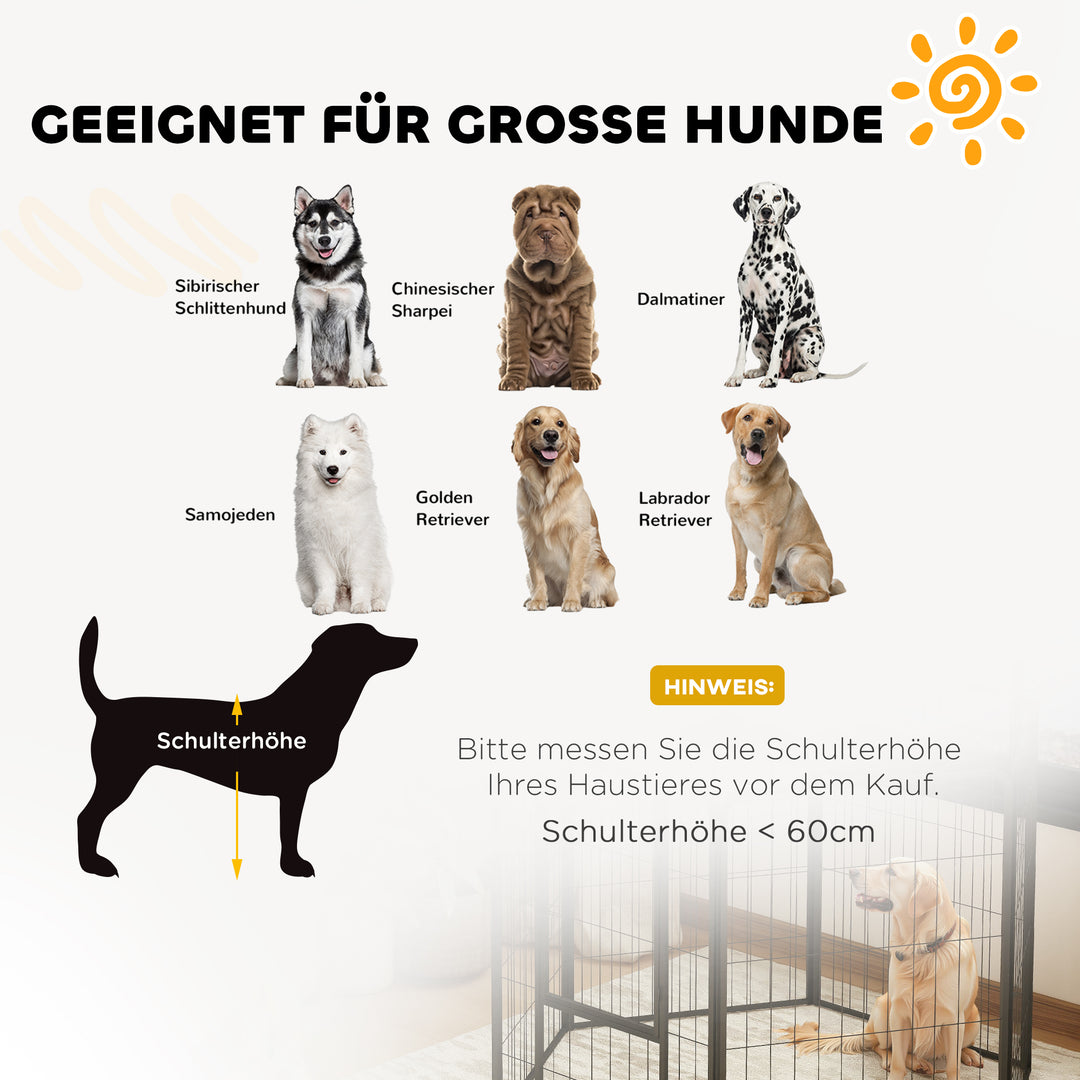 6-Panels kraftig hundegård med sikkerhedsdør, indendørs/udendørs, have, camping, 100 cm høj