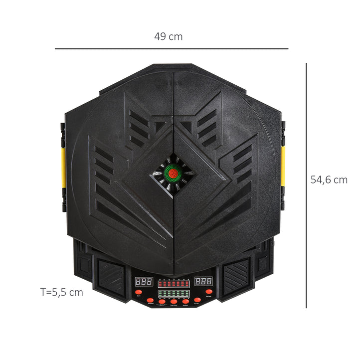 Elektronisk dartskive dartskive med stemmemeddelelser engelsk stemme led-displays 12 dart 27 spil 216 variationer dartmaskine med døre dartskivesæt til op til 8 spillere