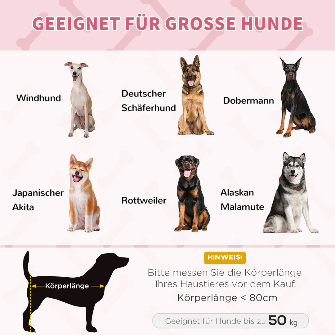 Sammenklappelig højdejusterbar hundeseng til udendørs brug, 122 cm x 92 cm x 23 cm, rød + sort