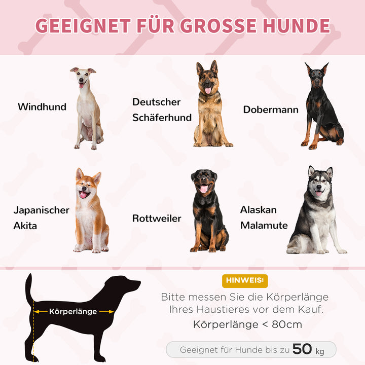 Sammenklappelig højdejusterbar hundeseng til udendørs brug, 122 cm x 92 cm x 23 cm, rød + sort