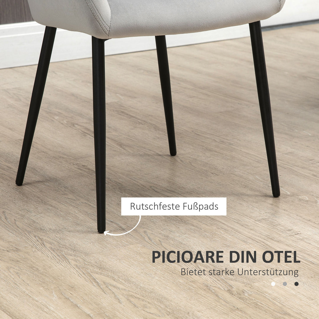 Spisebordsstolsæt, komfortabel, 54x57x80 cm, lysegrå