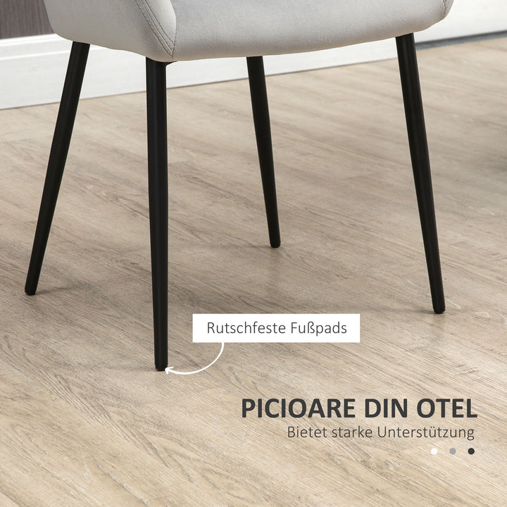 Spisebordsstolsæt, komfortabel, 54x57x80 cm, lysegrå