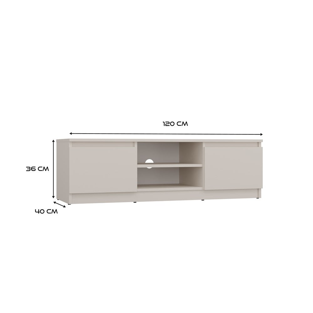 Moderne TV-bord / TV-skab, Dybde: 40 cm Bredde: 120 cm Højde: 36 cm, varm beige