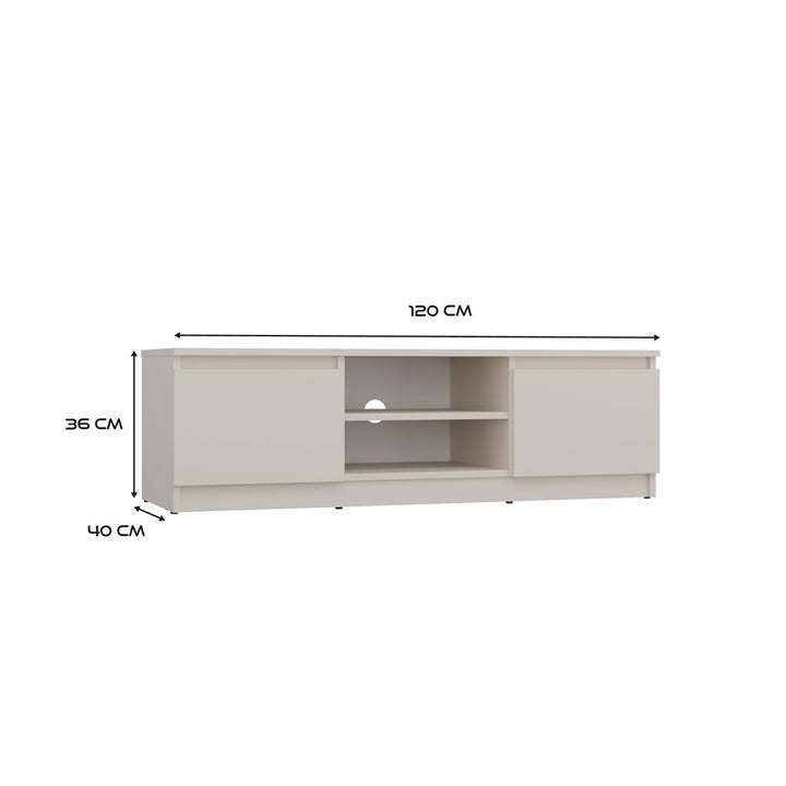 Moderne TV-bord / TV-skab, Dybde: 40 cm Bredde: 120 cm Højde: 36 cm, varm beige