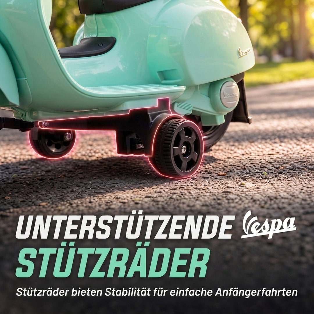 Elmotorcykel til børn Mini Vespa GTS 6V Elmotorcykel Grøn