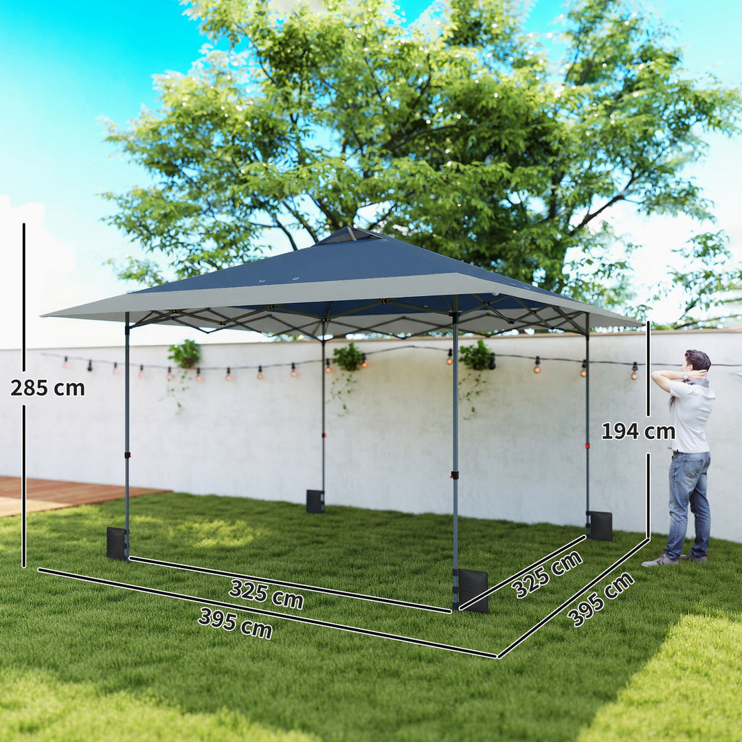 Pavillon ca. 4x4m Vandtæt, stabil, vintersikker, pop-up-foldepavillon med lukkefunktion i ét trin UV 50+