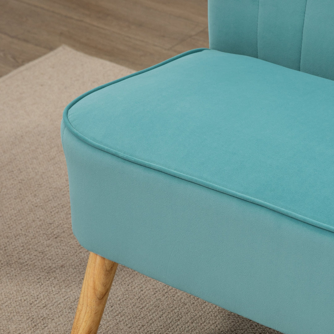 Retro design 2-personers sofa, træben, 117 cm x 56,5 cm x 77 cm, grøn