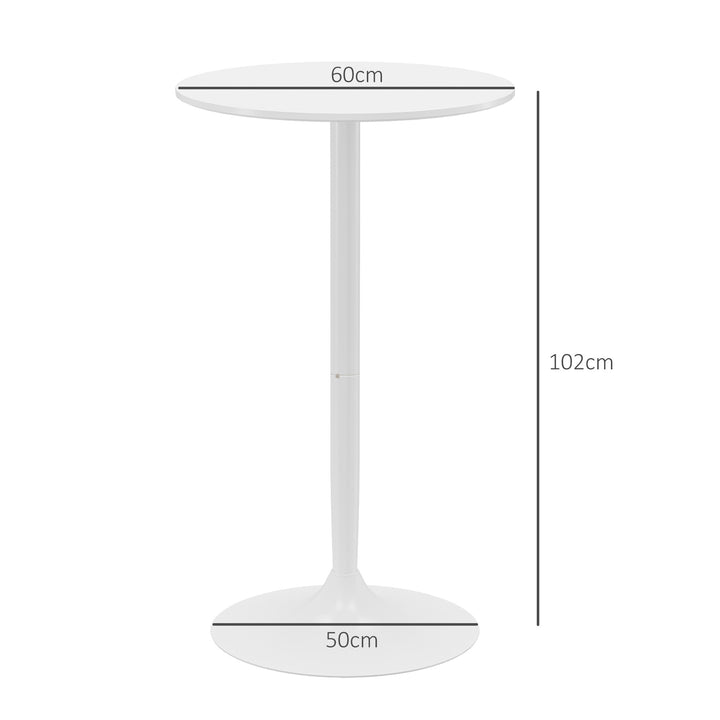 Barbord, højbord, bord til 2 personer, 60 x 60 x 102 cm, hvid
