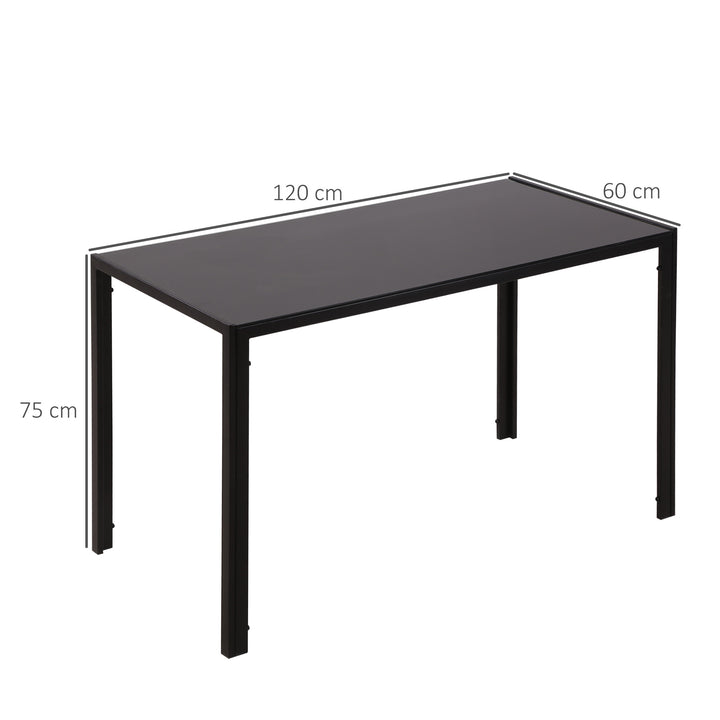 Spisebord køkkenbord stort bord, moderne design, 120 cm x 60 cm x 75 cm, sort