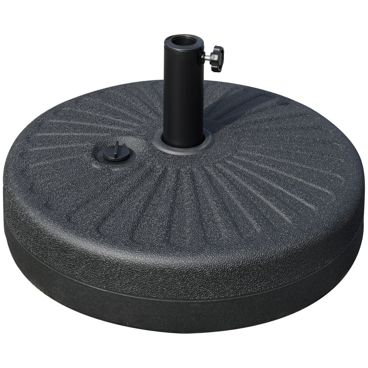 Parasolfod 22 kg, rund parasolfod, parasolholder, parasolvægt, fod til parasoller med 38/48 mm rørdiameter, til altan, terrasse, have, sort