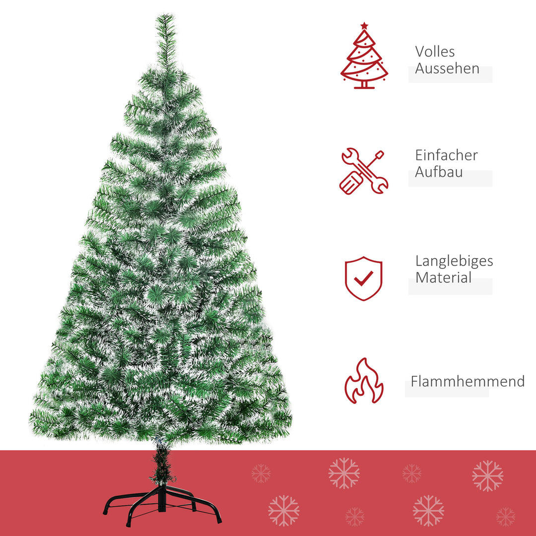 Kunstigt juletræ 1,5 m juletræ grantræ 416 grene metalfod pet grøn