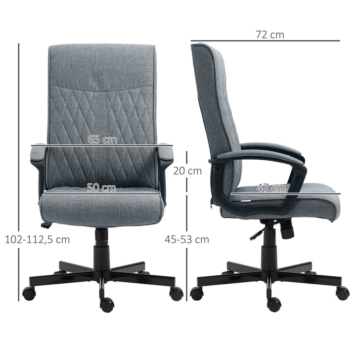 Kontorstol, højdejusterbar, vipbar, ergonomisk kontorstol, grå