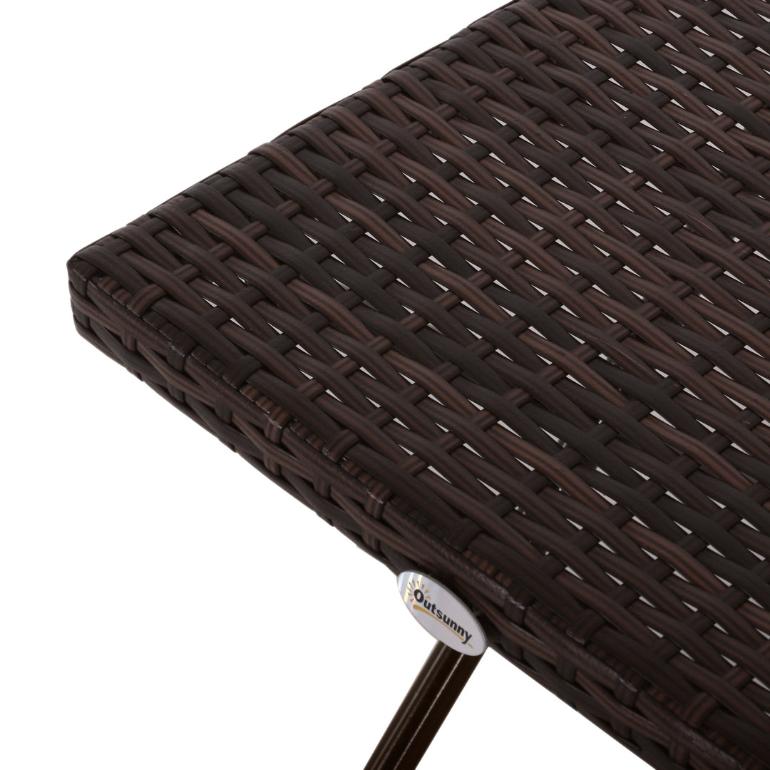 Foldbart sidebord i polyrattan – 40x40x40 cm, brun