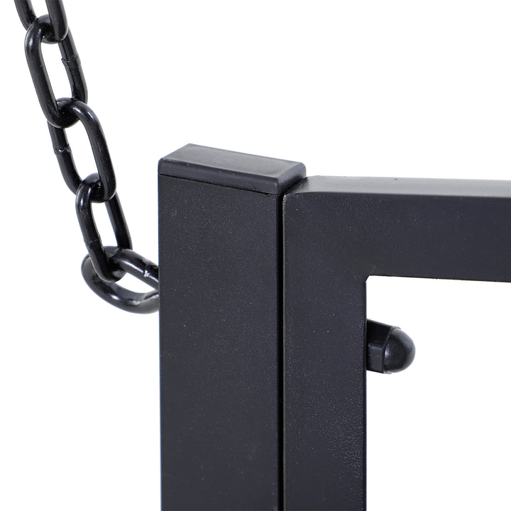 Hængebænk, 2-personers havegynge, gyngebænk, Hollywood-gynge, hængebænk med kæder, metal, sort, 127 x 60 x 53 cm