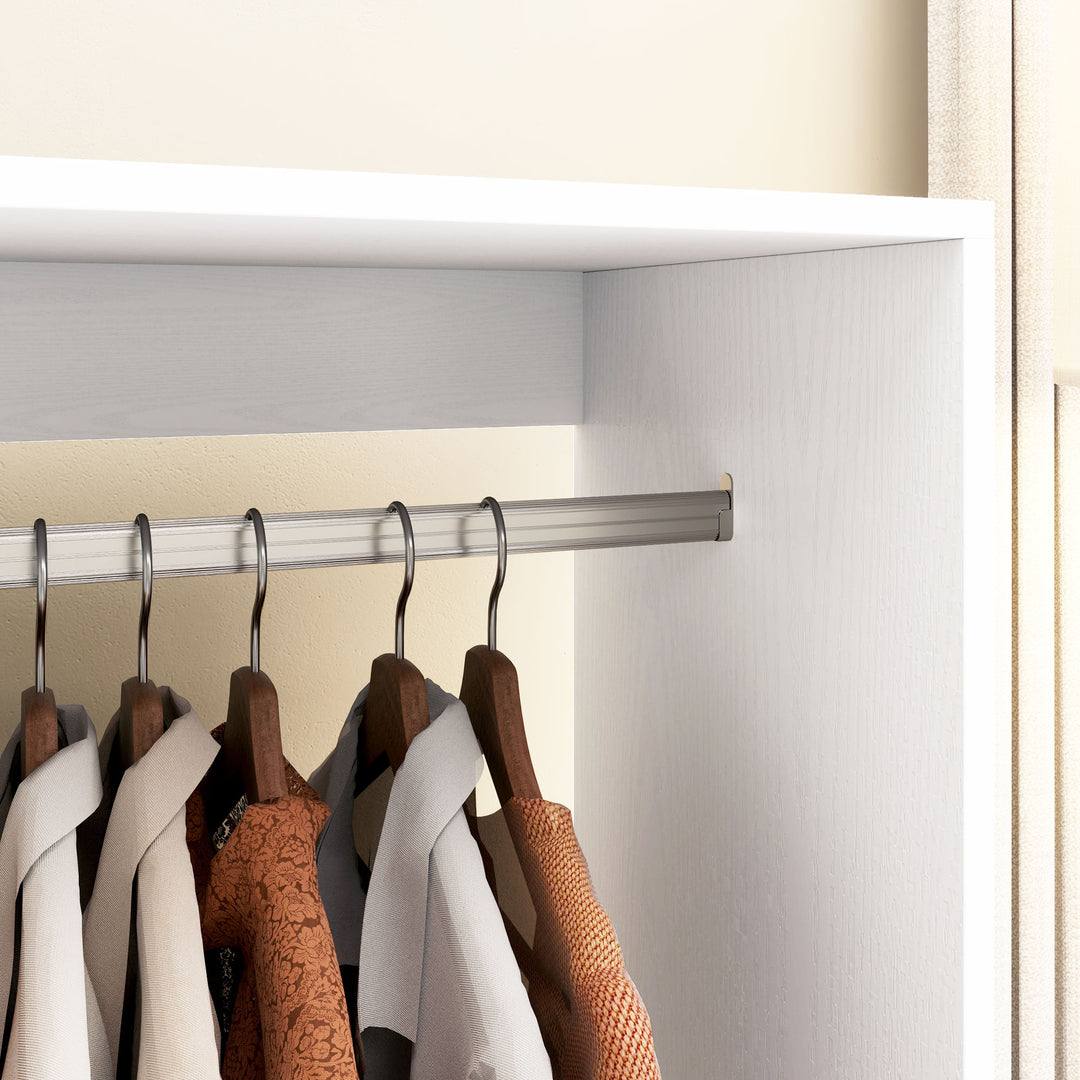 Garderobe, 60 cm x 40 cm x 127 cm, 1 garderobestang, 2 hylder, hvid