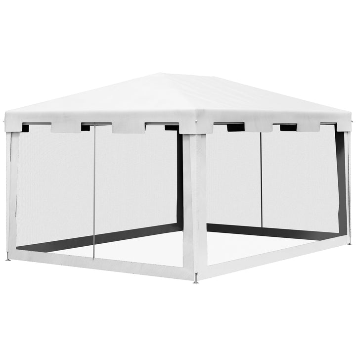 Pavilion havetelt 3 x 3 m, vejrbestandigt, foldbart, 395 cm x 295 cm x 255 cm, hvidt