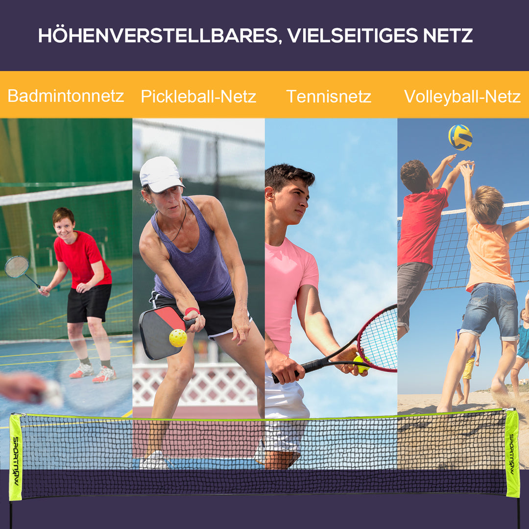 Badmintonnetsæt, foldbart volleyballnet 103/120/155H cm, gul