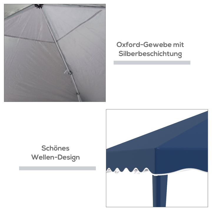 Foldepavillon 3 x 3 m havepavillon foldbart festtelt højdejusterbart havetelt med bæretaske uv-beskyttelse stål oxford blå