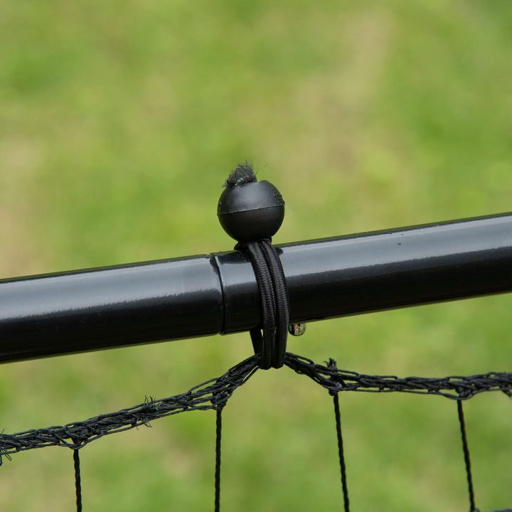 Rebounder til fodbold, rebound wall rebound net, metalrør med pe-stof, kickback rebound wall til baseball basketball, fodboldmål til ungdomstræning 96x80x96cm, sort