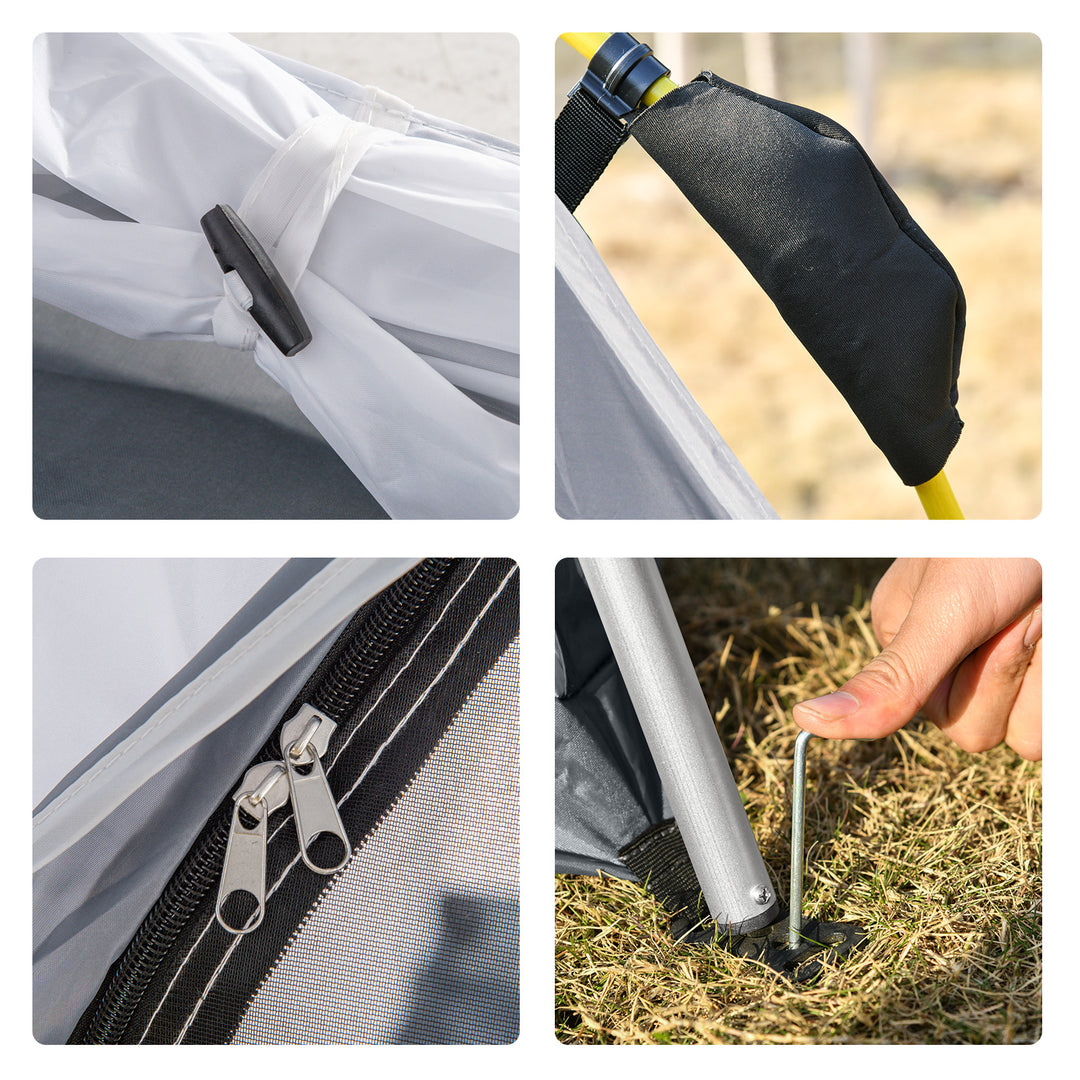 Pop up dome-telt til 4 personer, let, robust, vandtæt, uv 50+ med kroge, dør, vindue, teltbund