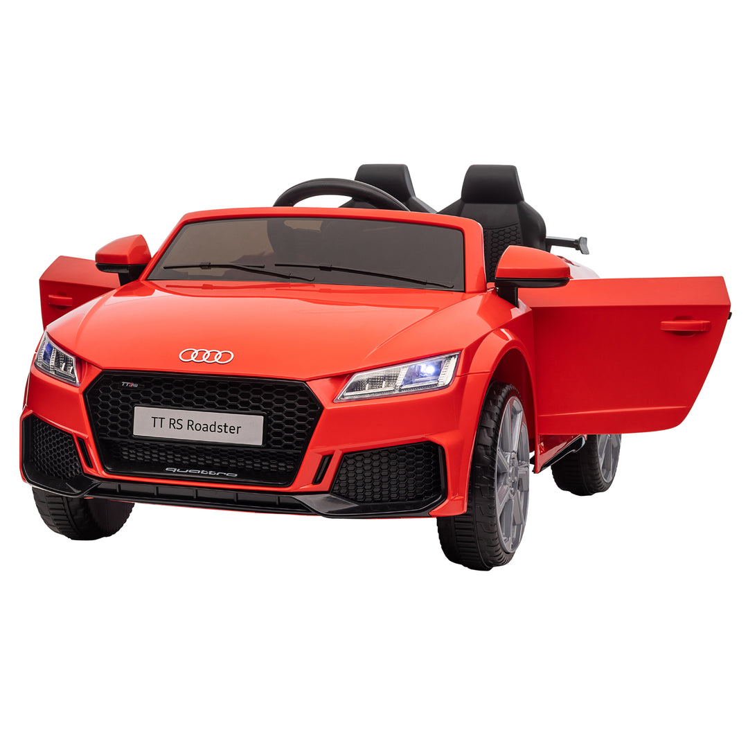 Audi børne-elbil 12v med 2.4g fjernbetjening, musik, horn, elbil med led-lys, usb/mp3-port, bakfunktion, til børn 3-5 år, rød