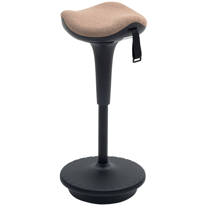 Balanceskammel, flytbart sæde, drejeligt, højdejusterbart, ergonomisk, 34 x 34 x 68,5-83,5 cm, brun