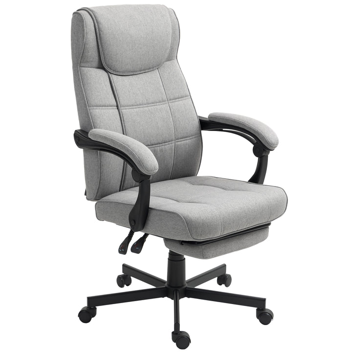 Kontorstol med massagefunktion ergonomisk lederstol med lænefunktion fodstøtte grå