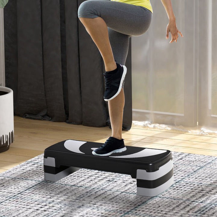 Aerobic stepper 3-trins højdejusterbar 80 x 31 x 20 cm sort+grå