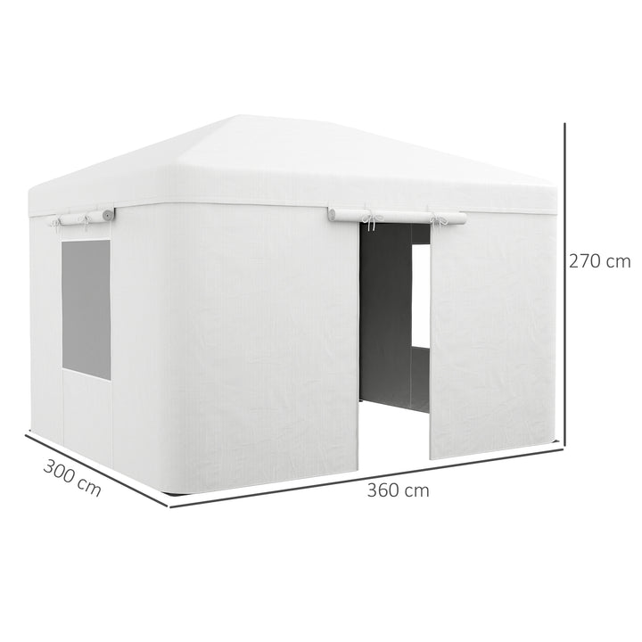 Pavillon udskiftningsbaldakin udskiftningsbaldakin vejrbestandig 360 x 300 x 270 cm hvid