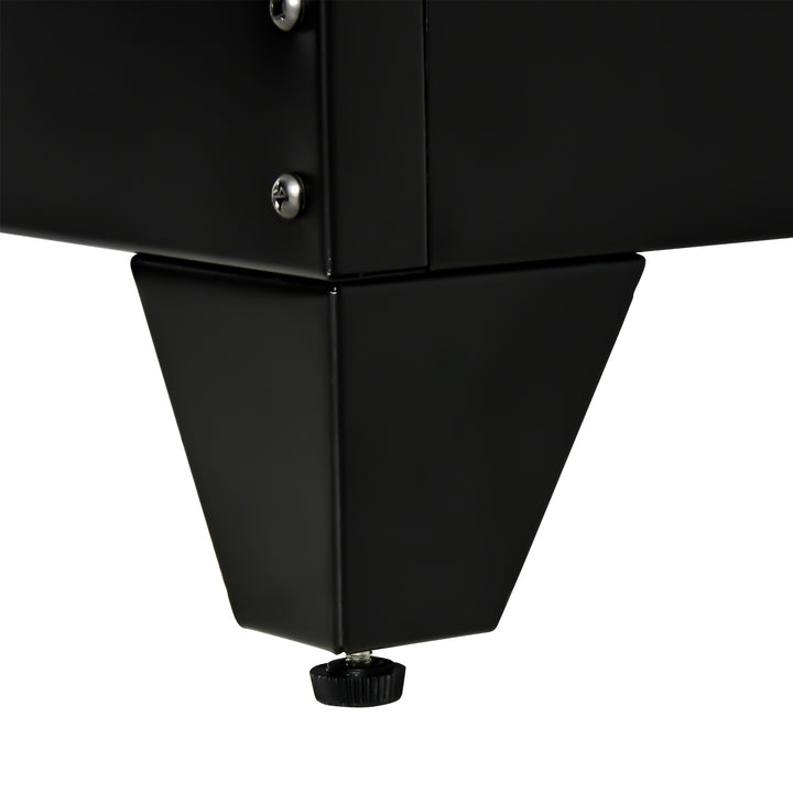 Arkivskab metalskab multifunktionelt skab med magnetisk lameller dobbeltdør justerbar hylde kontorskab opbevaringsskab til hjemmekontor stue 75 x 33 x 110 cm sort