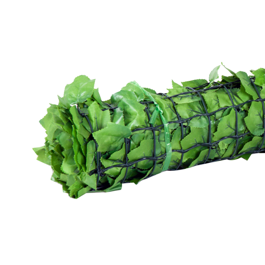 Kunstig hækskærm, UV-beskyttet, skærmgitter med blade, hækhegn, 300 x 100 cm, grøn