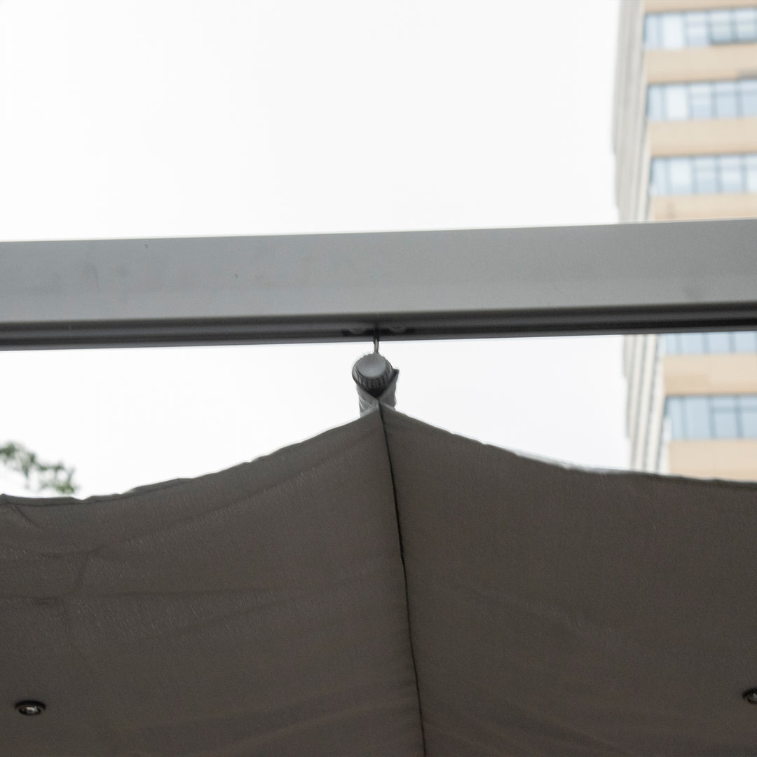 Pergola pavilion terrasseoverdækning med skydetag have aluminium antracitgrå + mørkegrå 3x3x2,23 m
