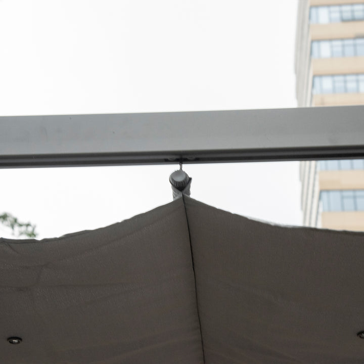Pergola pavilion terrasseoverdækning med skydetag have aluminium antracitgrå + mørkegrå 3x3x2,23 m