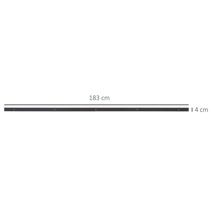 Skydedørsskinnesæt, inklusive skinner, ruller, gulvstoppere, 183 cm, lasteevne op til 100 kg, mørkebrun