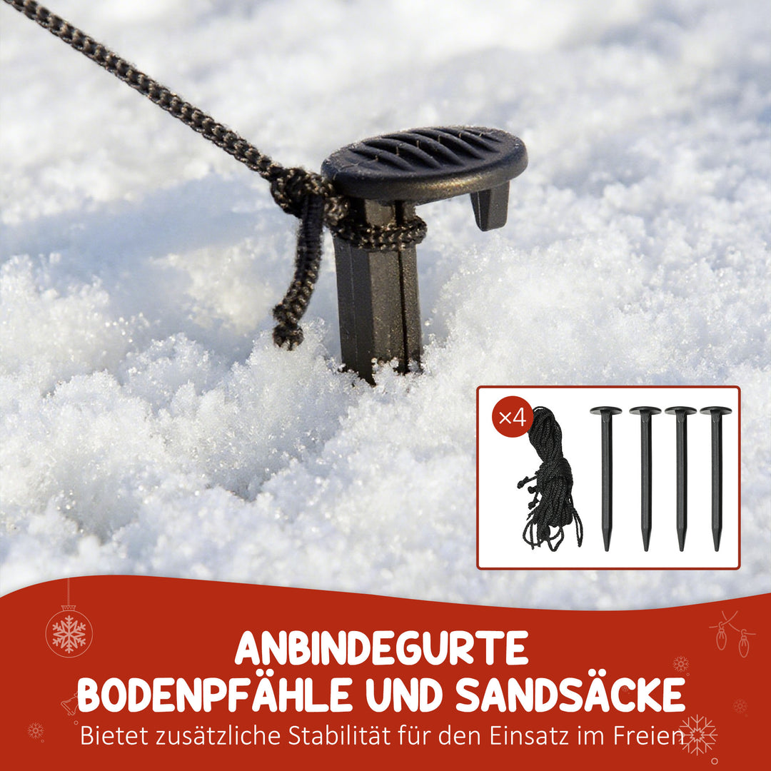 Oppustelig juledekoration med LED-lys, polyester, til indendørs og udendørs brug, rød og grøn